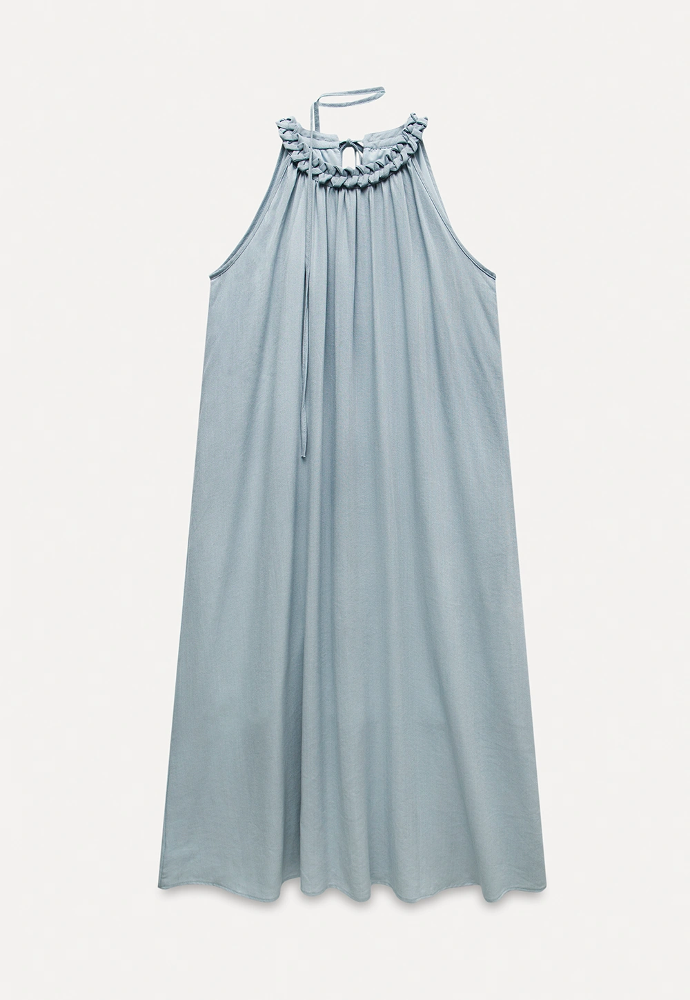 Women's Halter Neck Loose Swing Midi Dress