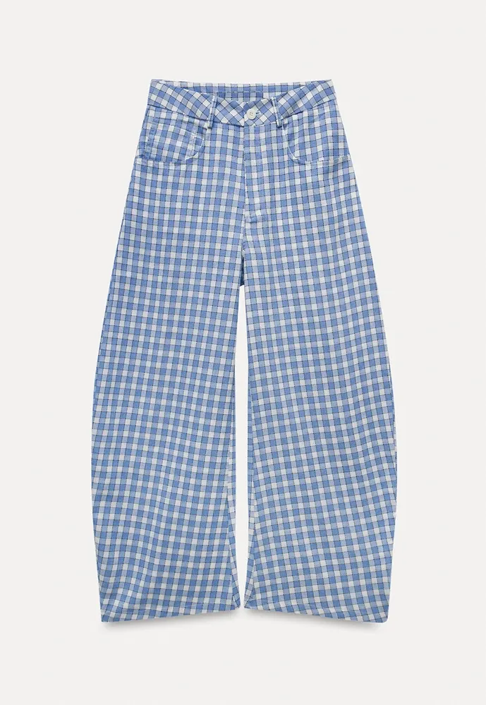 Women’s Gingham Wide-Leg Pants