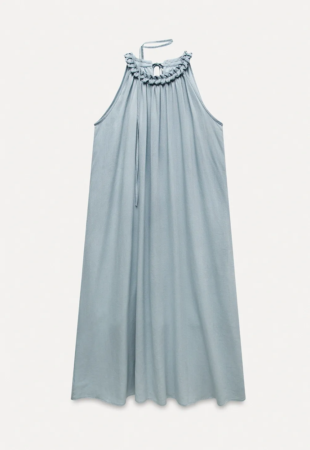Women's Halter Neck Loose Swing Midi Dress