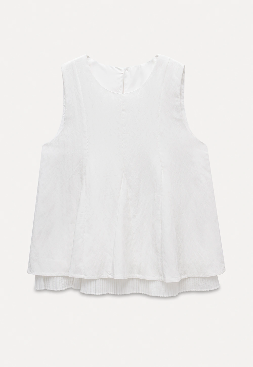 Women's Sleeveless Pleated Hem Blouse