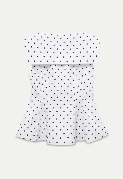 Polka Dot Sailor Collar Blouse