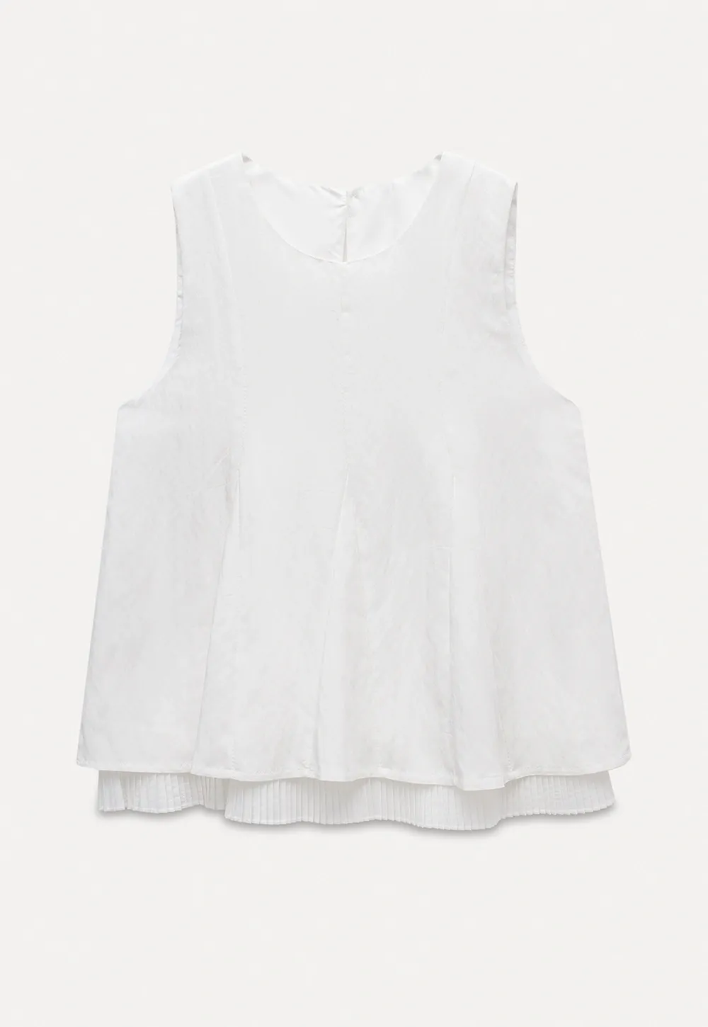 Women's Sleeveless Pleated Hem Blouse