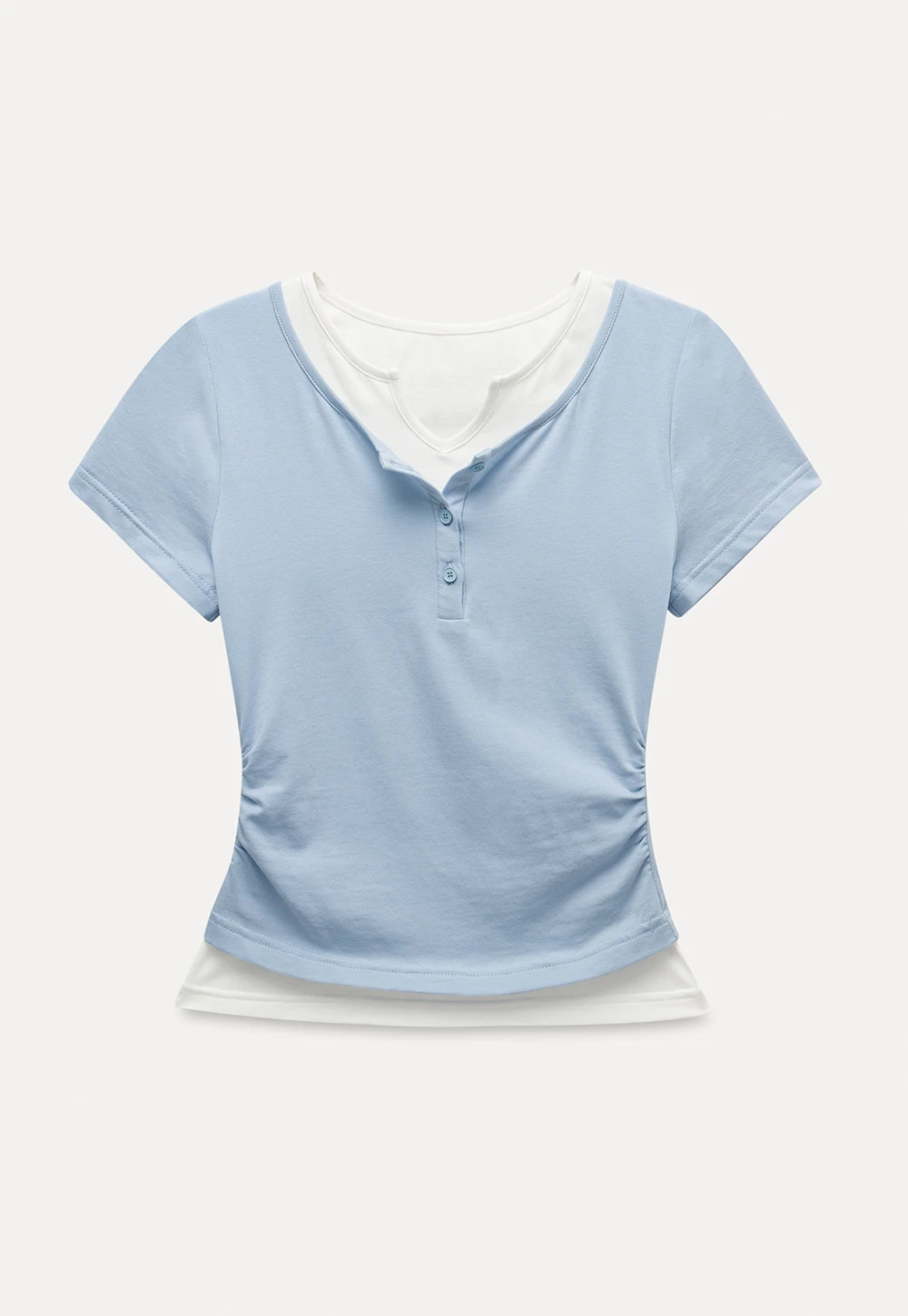 Women’s Slim Fit Button Front Ribbed T-Shirt
