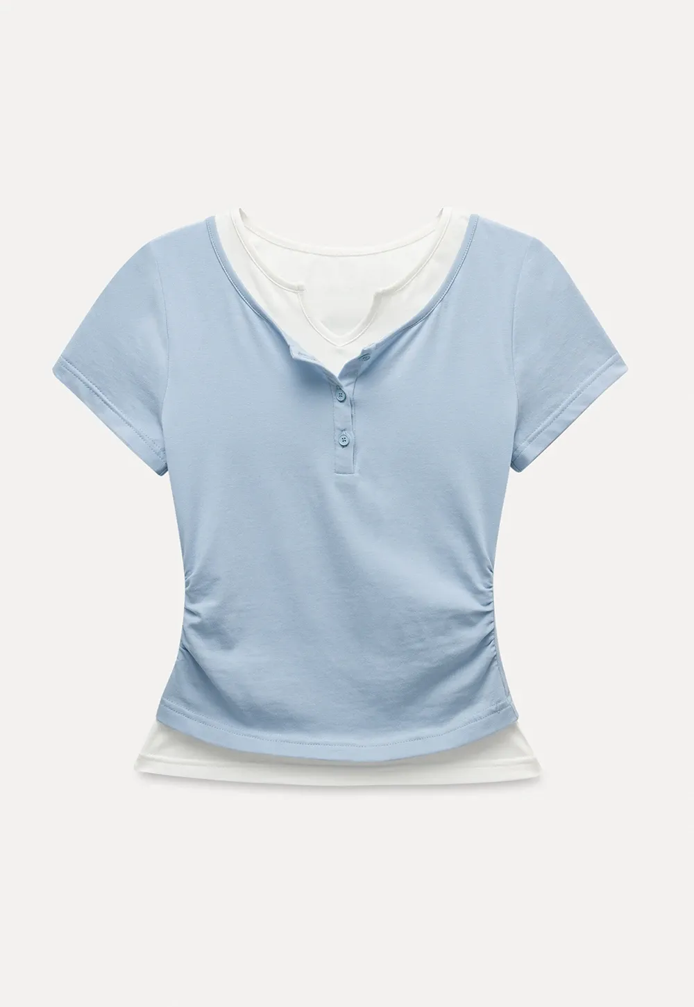Women’s Slim Fit Button Front Ribbed T-Shirt