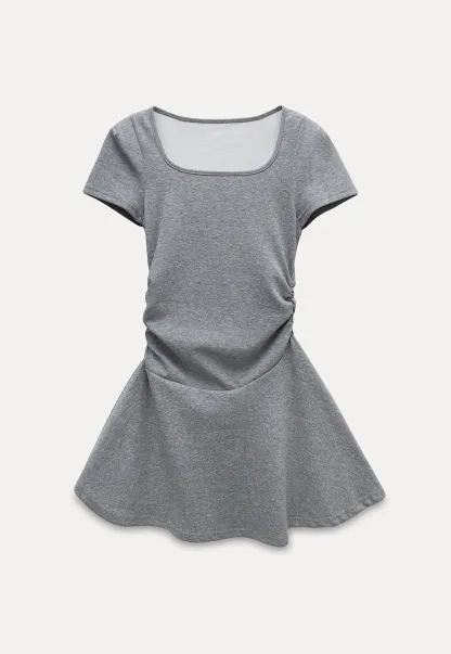 Women's Square Neck Fit and Flare Mini Dress