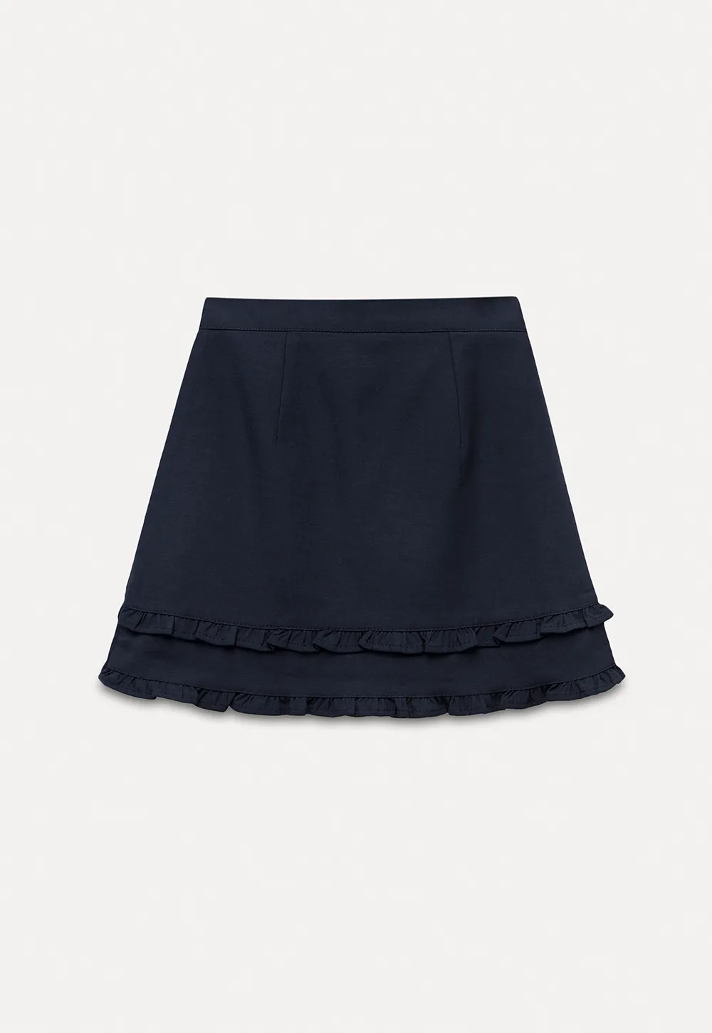 Ruffled Hem A-Line Mini Skirt