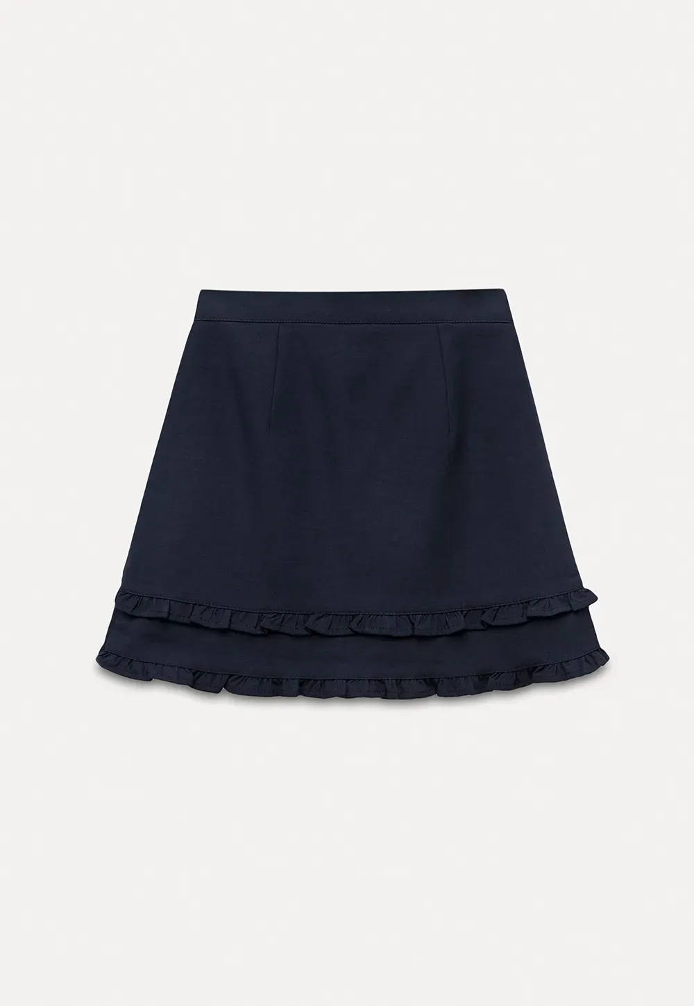 Ruffled Hem A-Line Mini Skirt