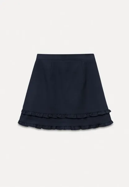 Ruffled Hem A-Line Mini Skirt
