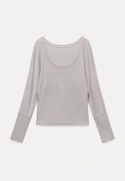 Casual Long Sleeve Top with Flowy Maxi Skirt