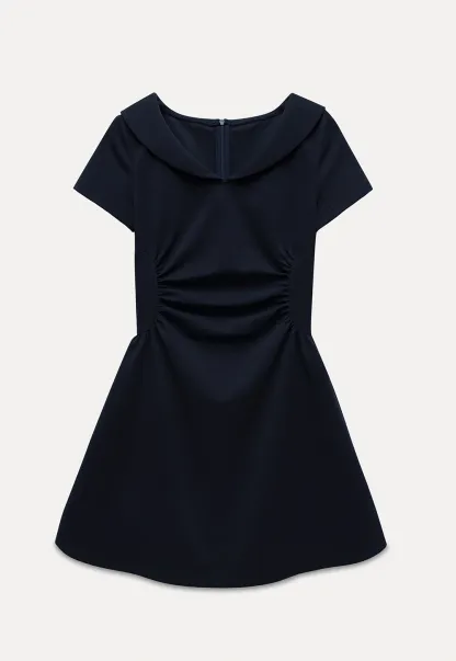 Women’s Sailor Collar Ruched Mini Dress