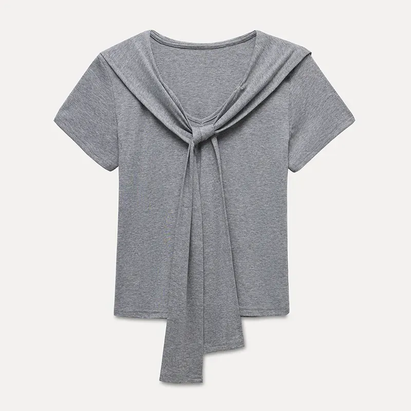 Mock Tie Cape Short Sleeve T-Shirt