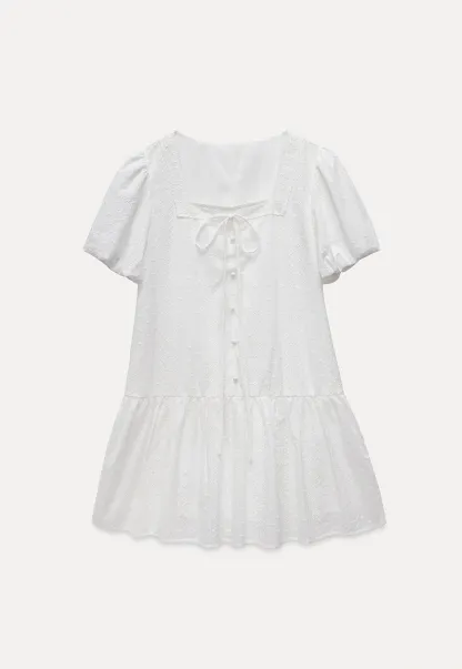 Square-Neck Lace Babydoll Dress