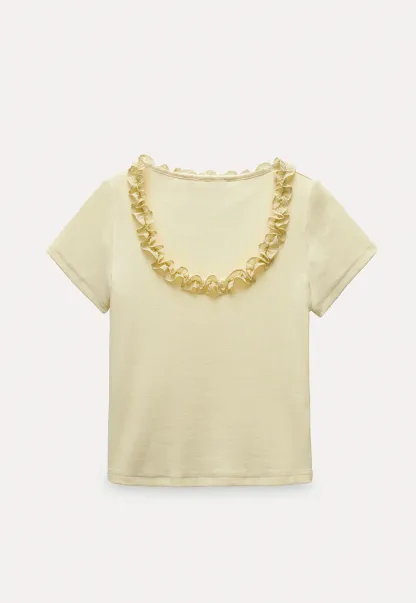 Women's Ruffle-Trim Scoopneck Tee
