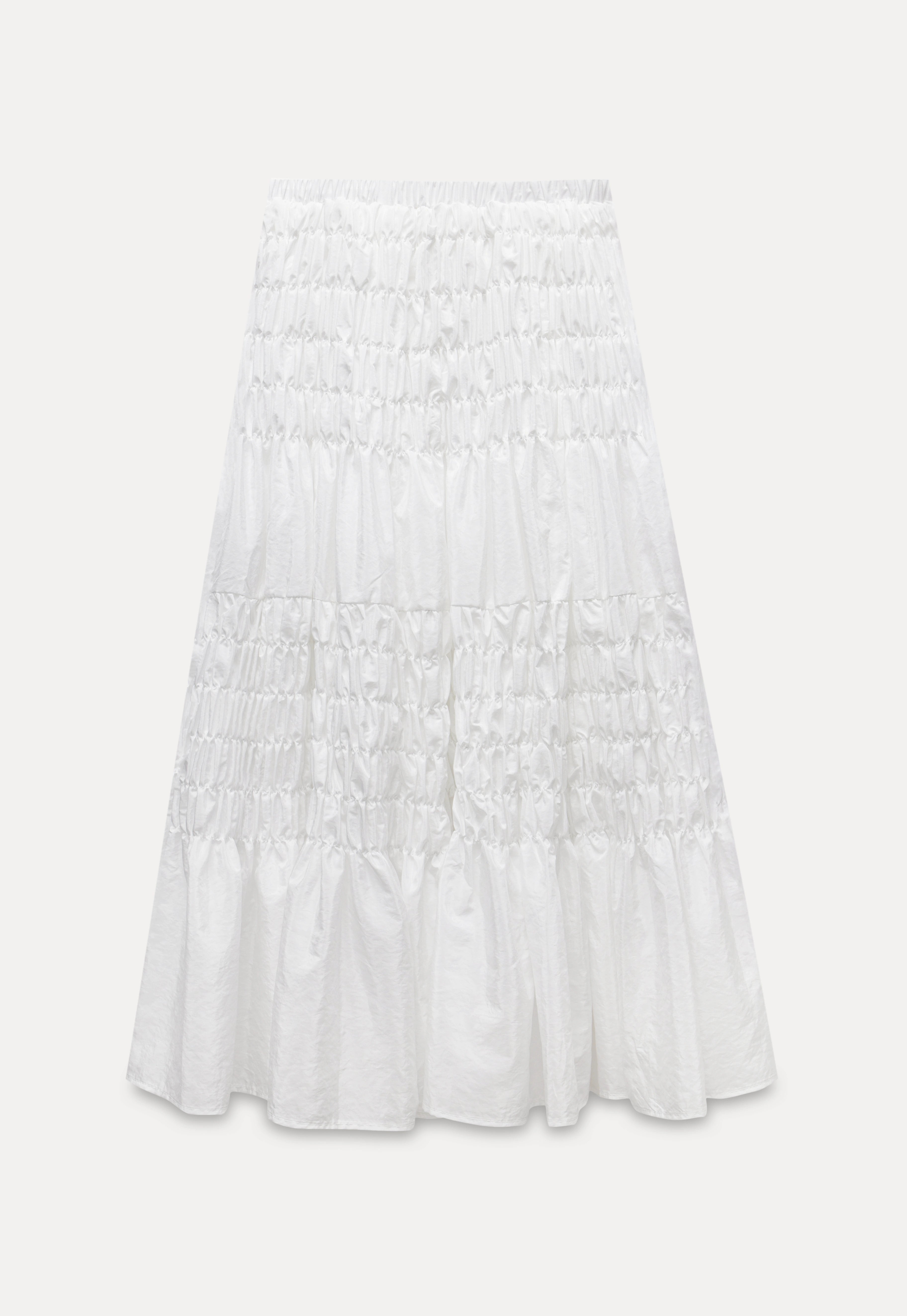 Shirred A-Line Skirt
