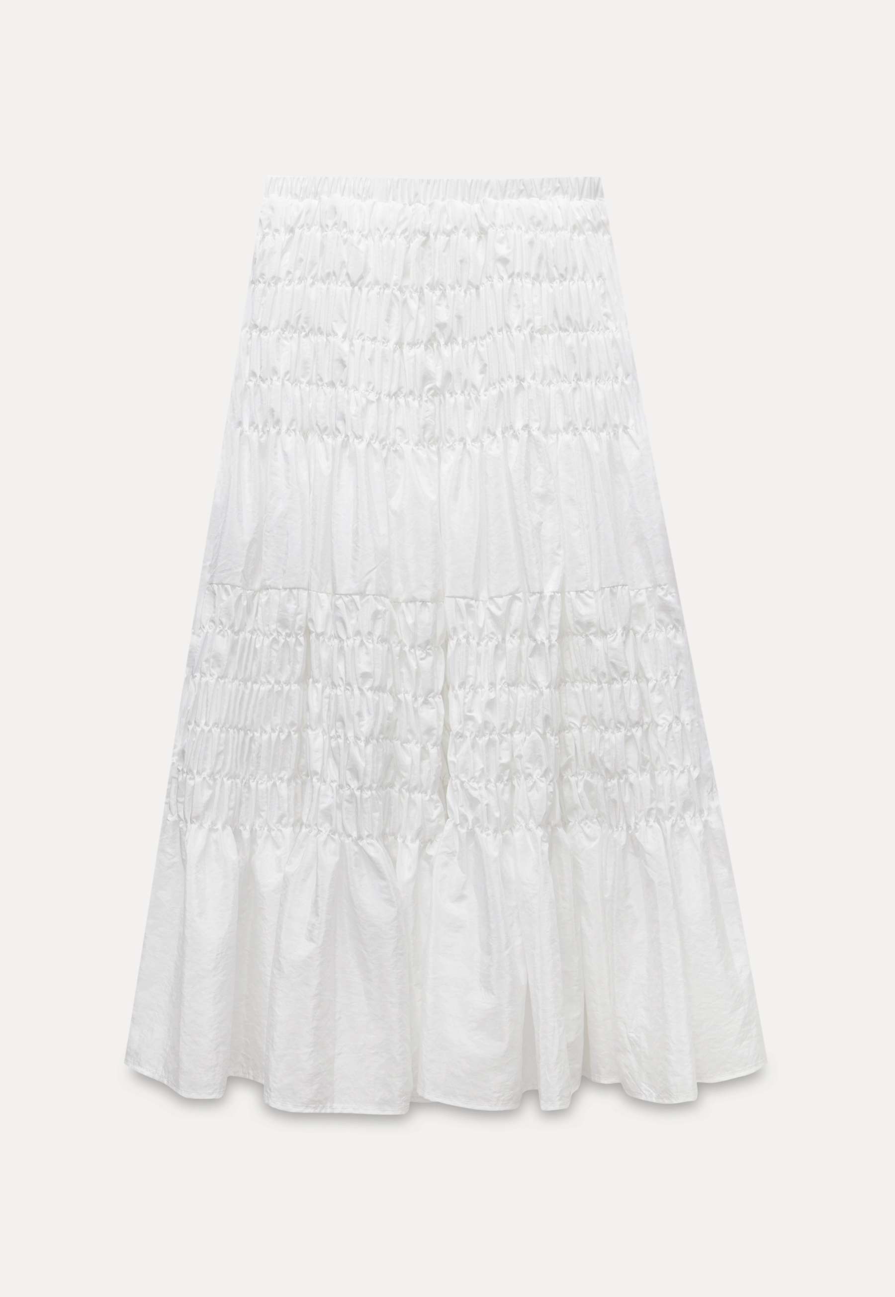 Shirred A-Line Skirt