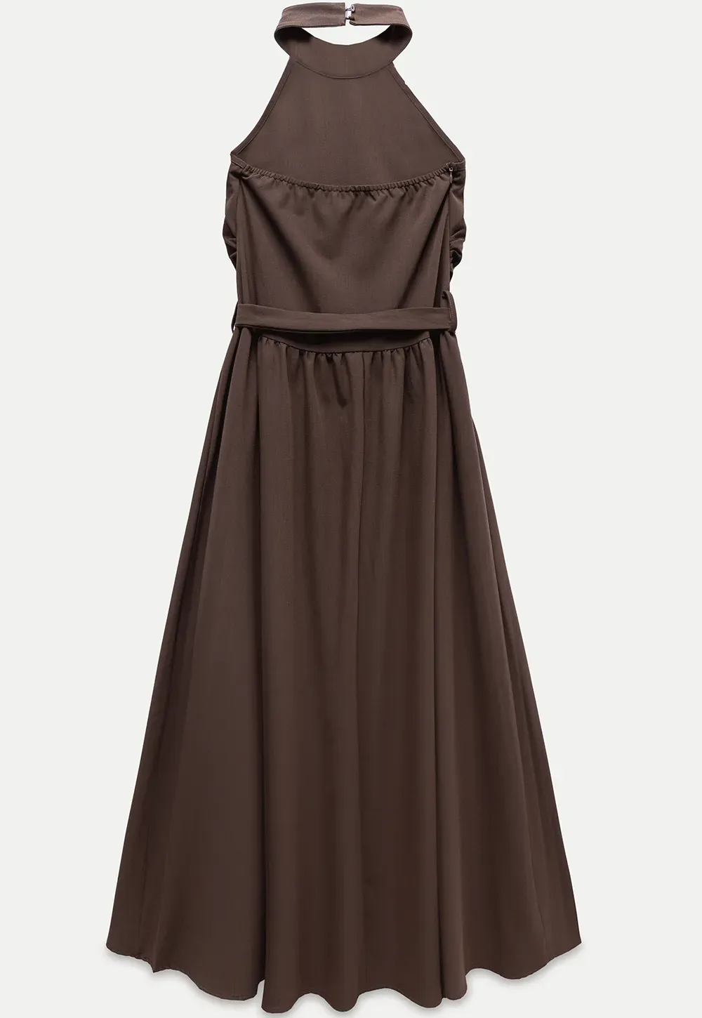 Halter Neck Midi Dress with Waist Tie
