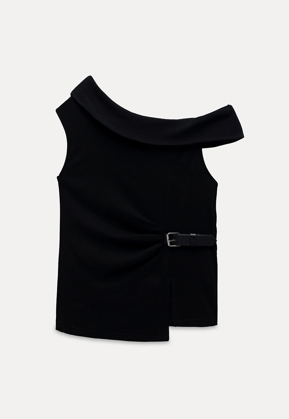 Belted Asymmetric Off-Shoulder Top