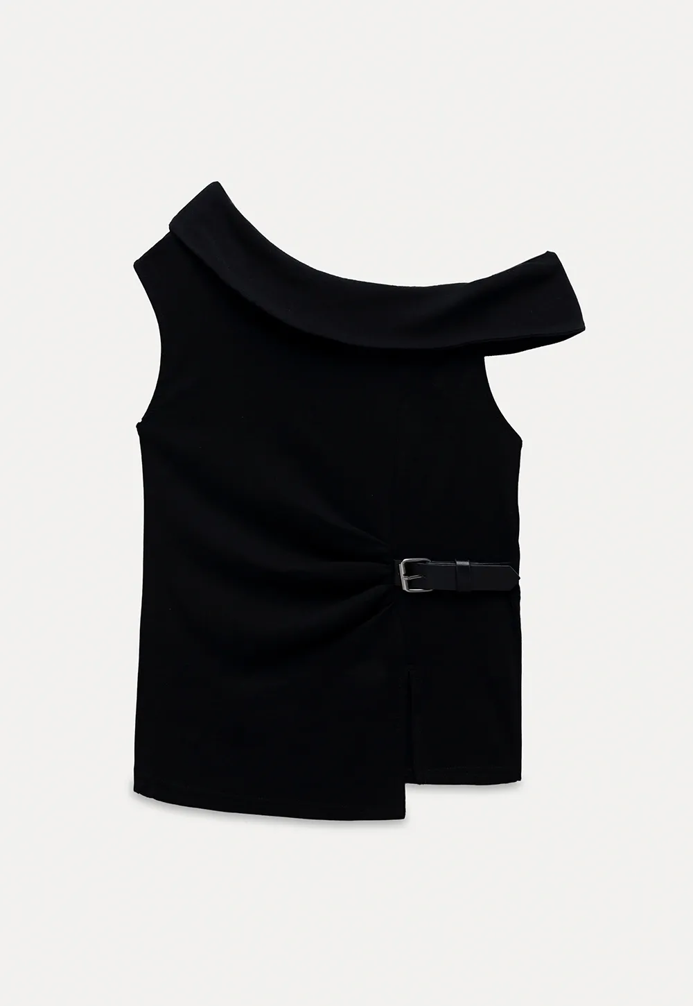 Belted Asymmetric Off-Shoulder Top