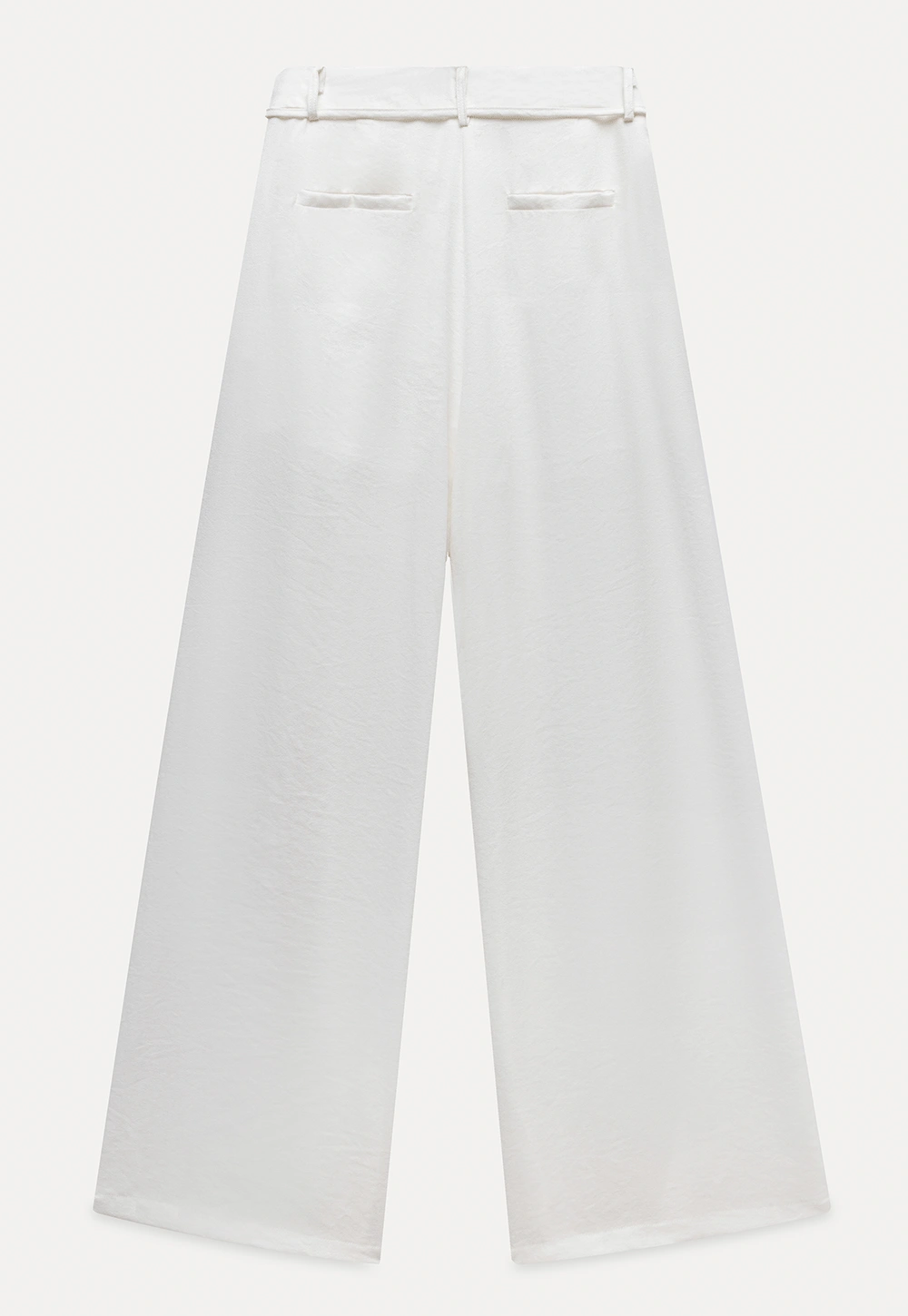 Off-Shoulder Fold-over Top + Pleated Tie-Waist Trousers