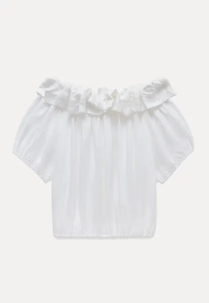 Ruffled Off-Shoulder Peasant Blouse