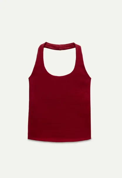 Women's Ribbed Halter Tank Top