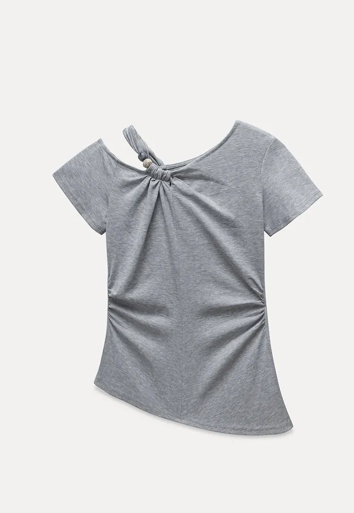 Women's Knotted Side Top with Beads