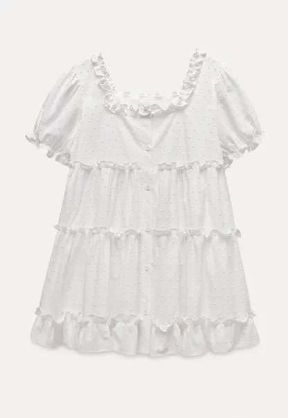 Women’s Square Neck Ruffle Babydoll Blouse