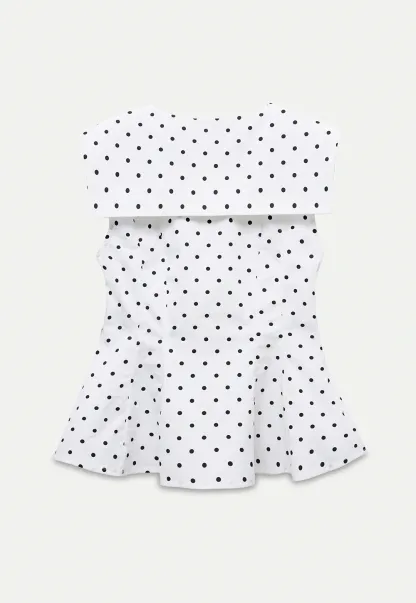 Women's Polka Dot Peplum Blouse