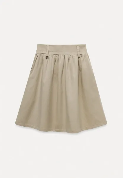 Women's A-Line High Waist Skirt with Pockets