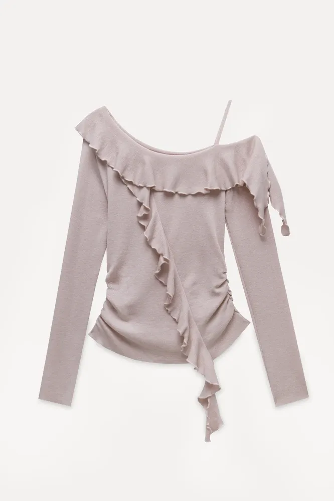 One-Shoulder Ruffle Top