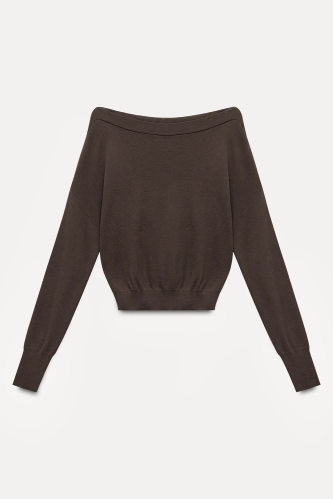 Off-Shoulder Knit Sweater