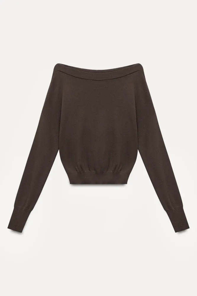 Off-Shoulder Knit Sweater