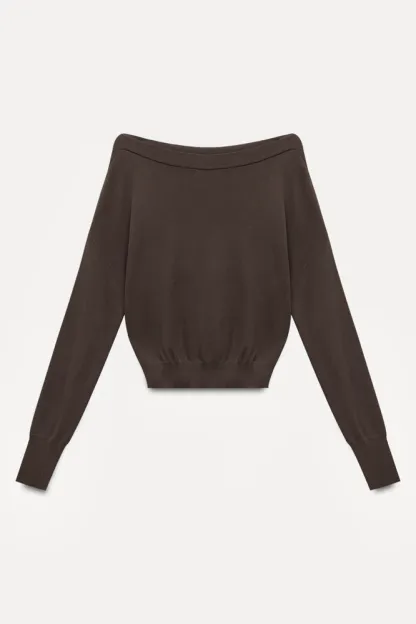 Off-Shoulder Knit Sweater