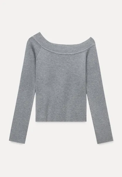 Women's Off-Shoulder Ribbed Knit Top