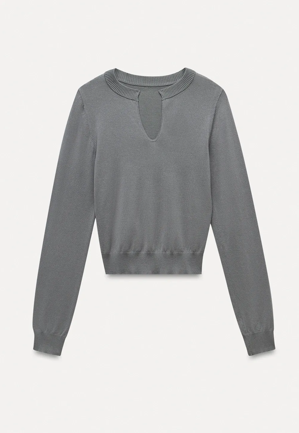 Women's V-Notch Long Sleeve Knit Top
