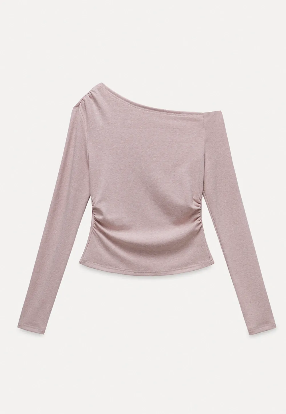 Women's Off-Shoulder Ruched Long-Sleeve Top