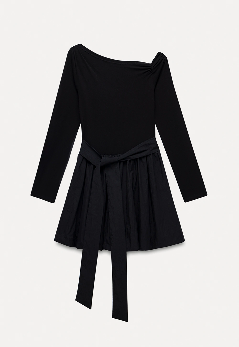 Women's Asymmetric Off-Shoulder Tie-Waist Mini Dress