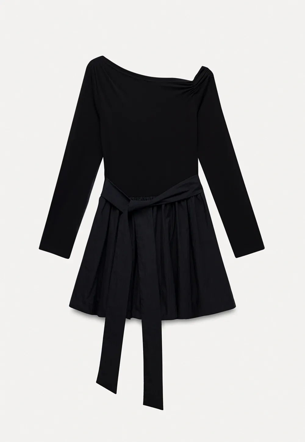 Women's Asymmetric Off-Shoulder Tie-Waist Mini Dress