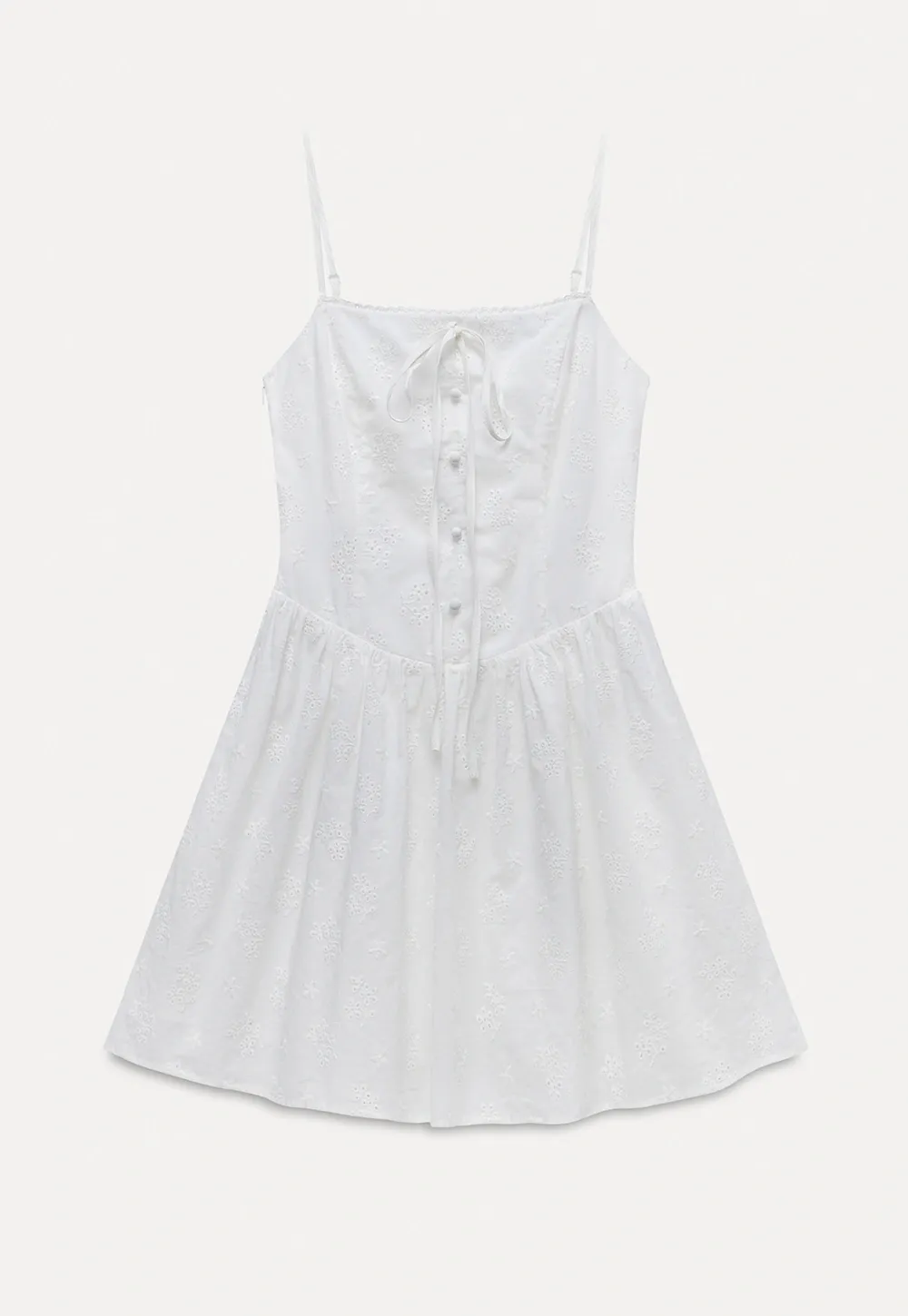 Women's Eyelet Tie-Front Button Cami Sundress