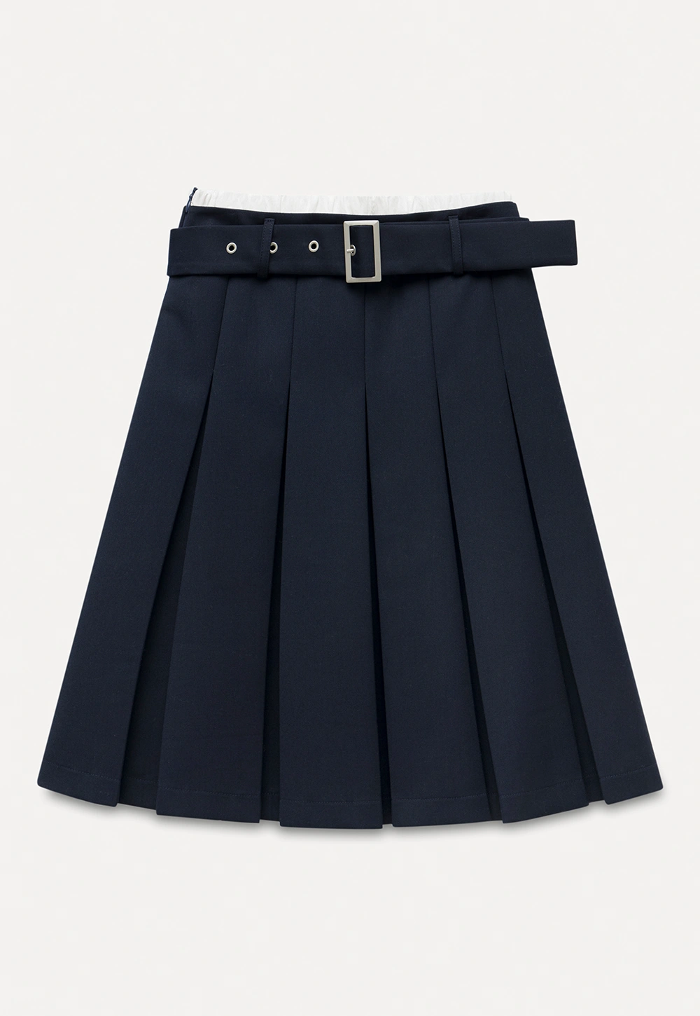 Women's Belted Pleated Mini Skirt