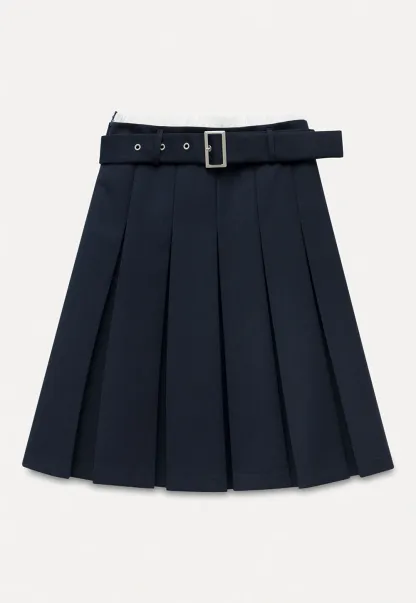 Women's Belted Pleated Mini Skirt