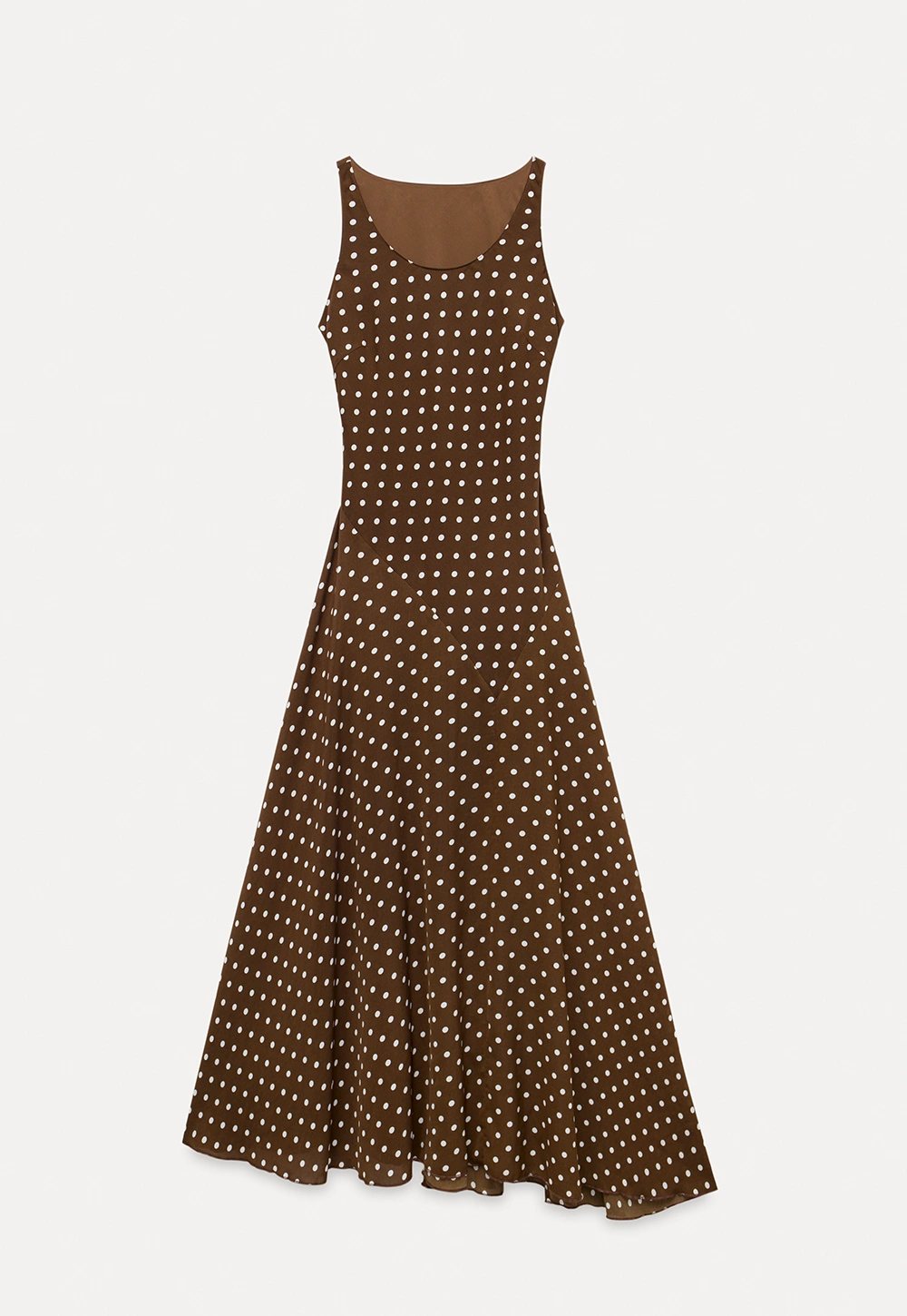 Sleeveless Polka Dot Midi Dress
