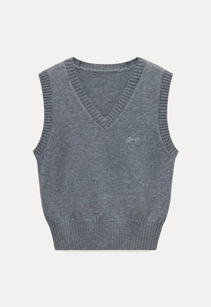 V-Neck Knit Sweater Vest