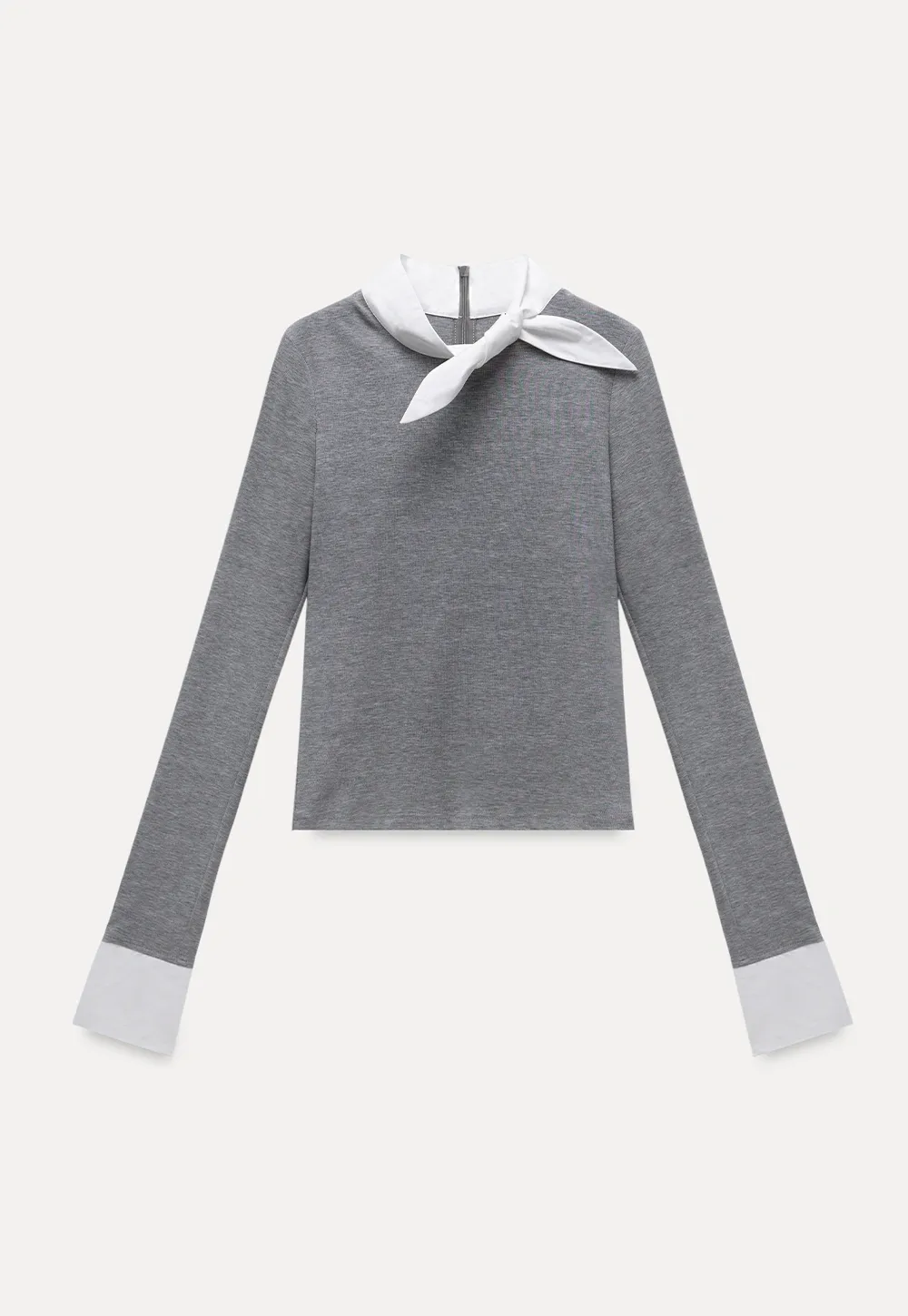 Women's Colorblock Scarf Neck Long Sleeve Top