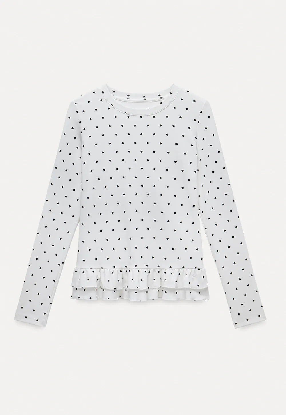 Women's Ruffled Hem Long Sleeve Tee