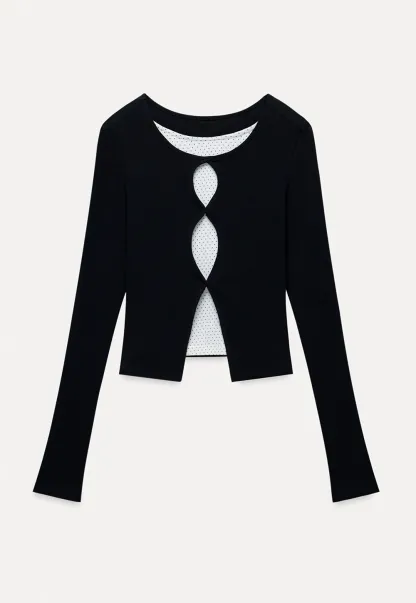 Women's Cut Out Front Long Sleeve Top