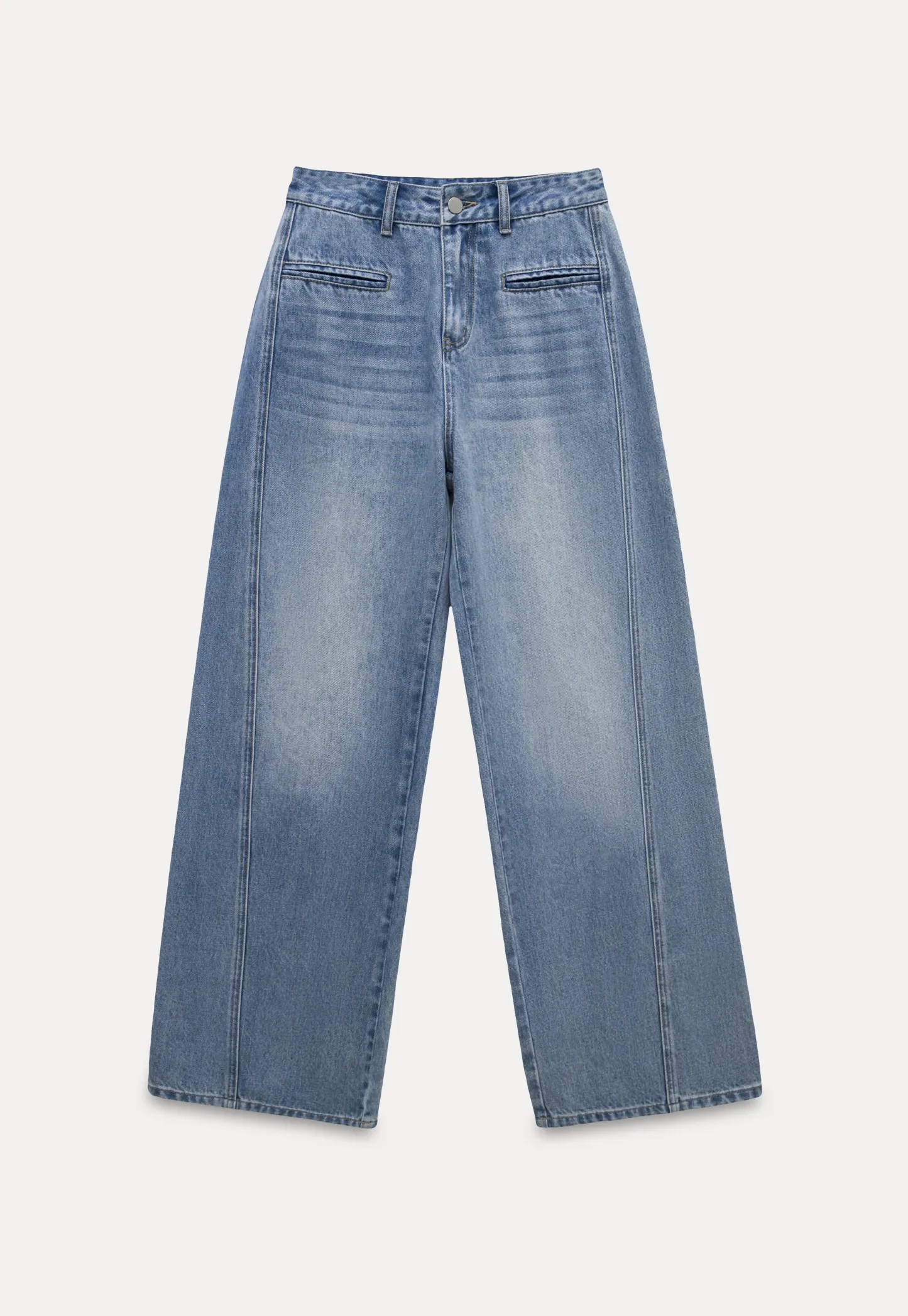 Women’s High Waist Straight Leg Jeans – Vintage Wash