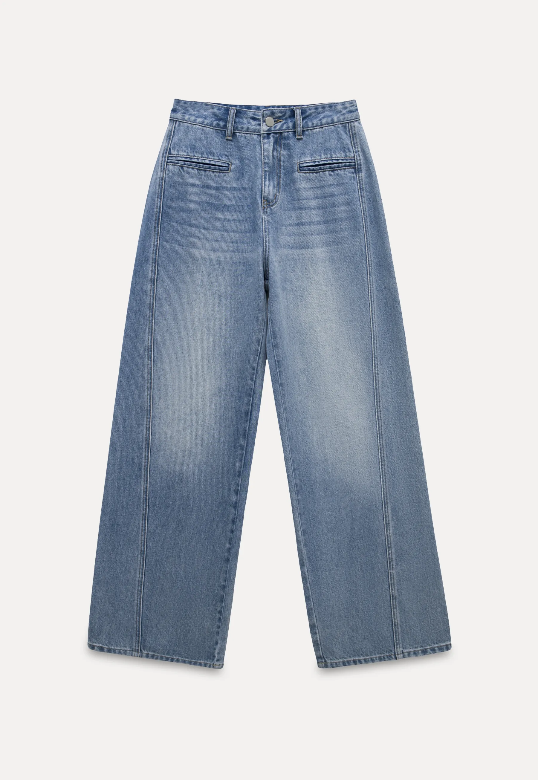 Women’s High Waist Straight Leg Jeans – Vintage Wash