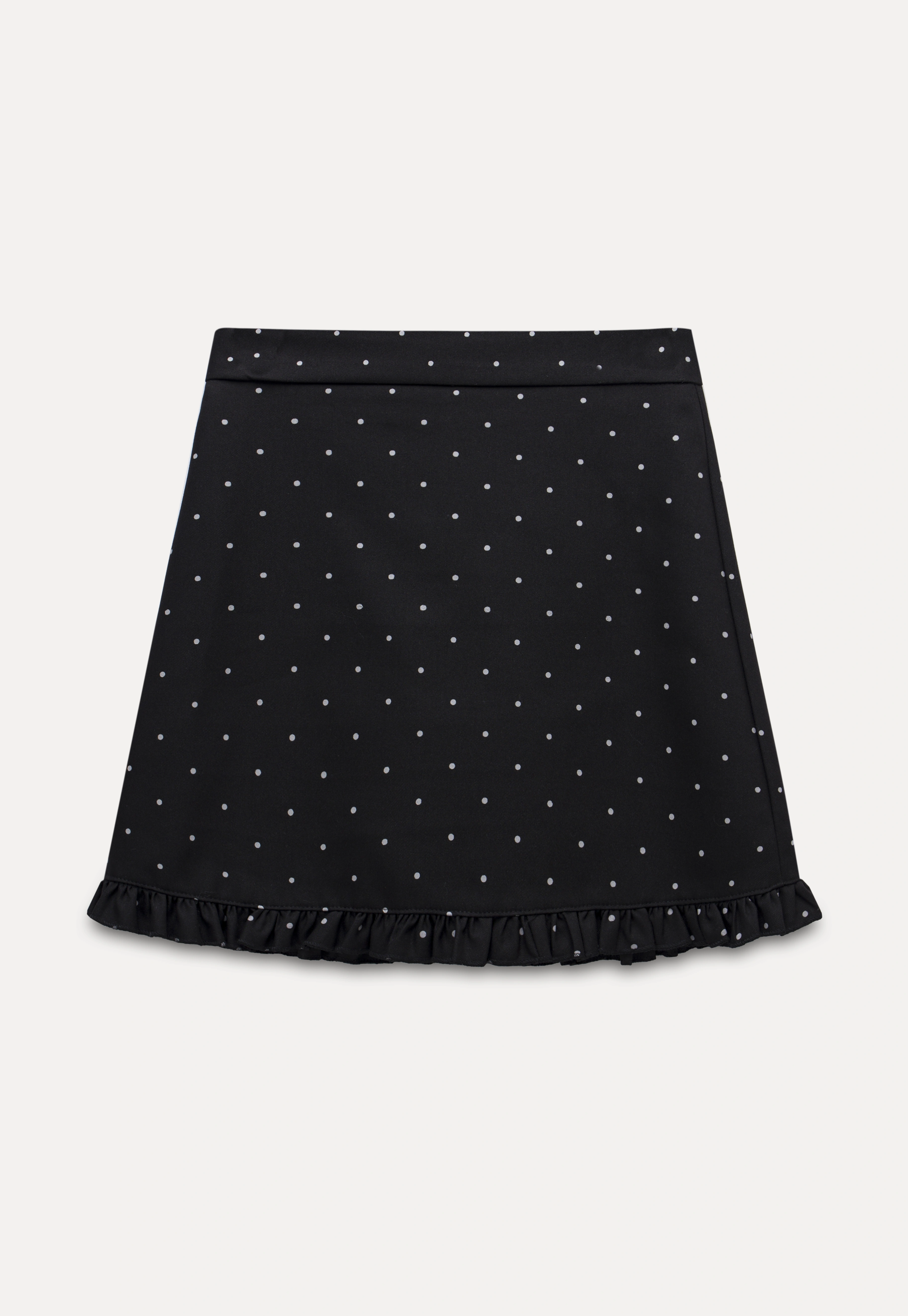 Women's Polka Dot Ruffle Hem A-Line Mini Skirt