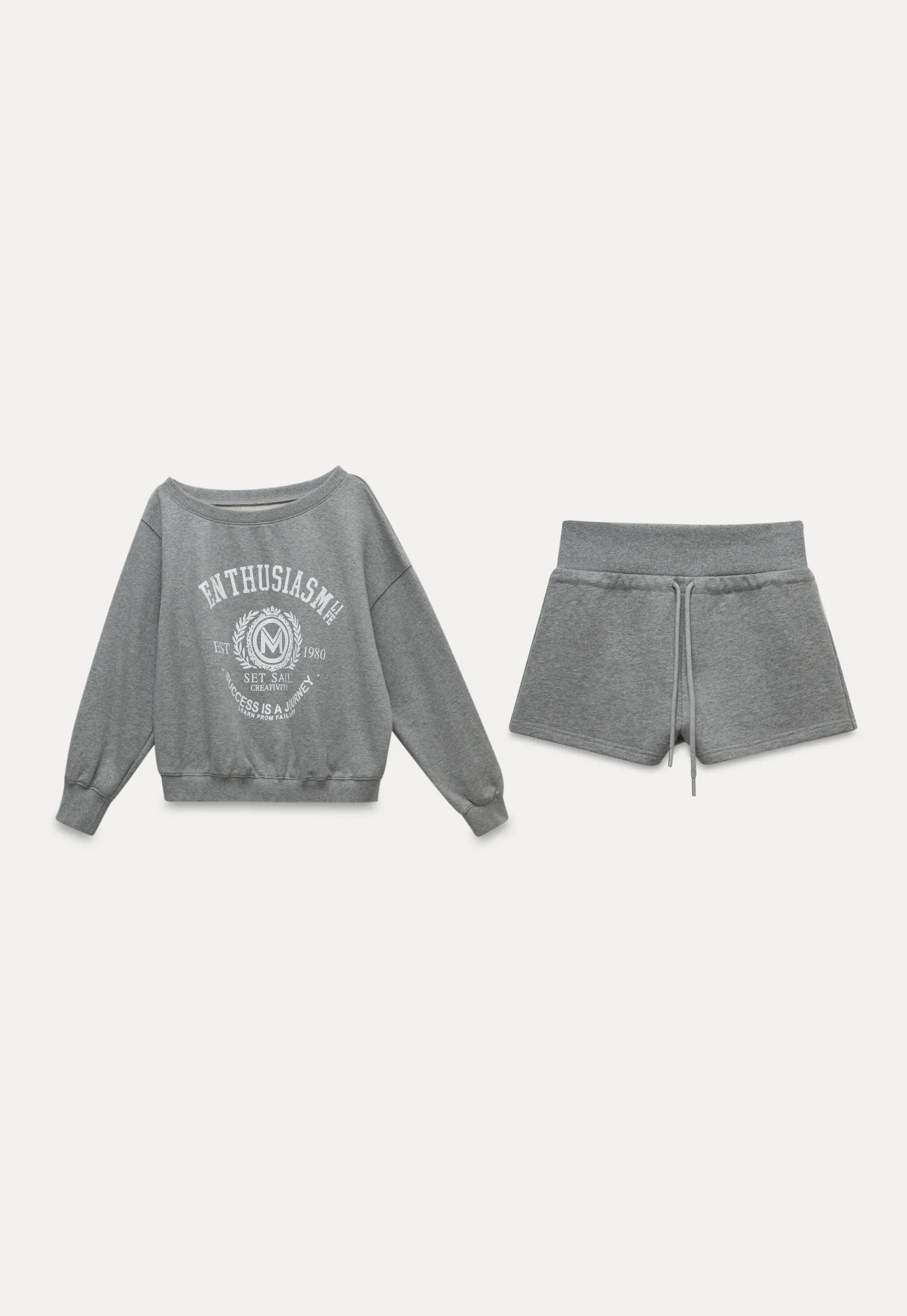 Womens Graphic Sweatshirt and Shorts Lounge Set